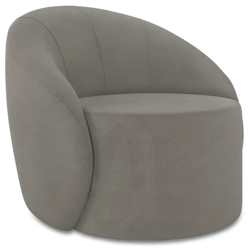 Poltrona Decorativa Orgânica Giratória Lua Suede Grafite D03 - D'Rossi