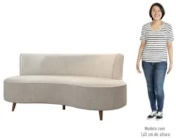 Sofá 2 Lugares para Sala Living 135cm Pés Palito Korah Z08 Boucle Bege