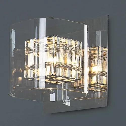 Arandela Vidro Cromado Transparente Cube