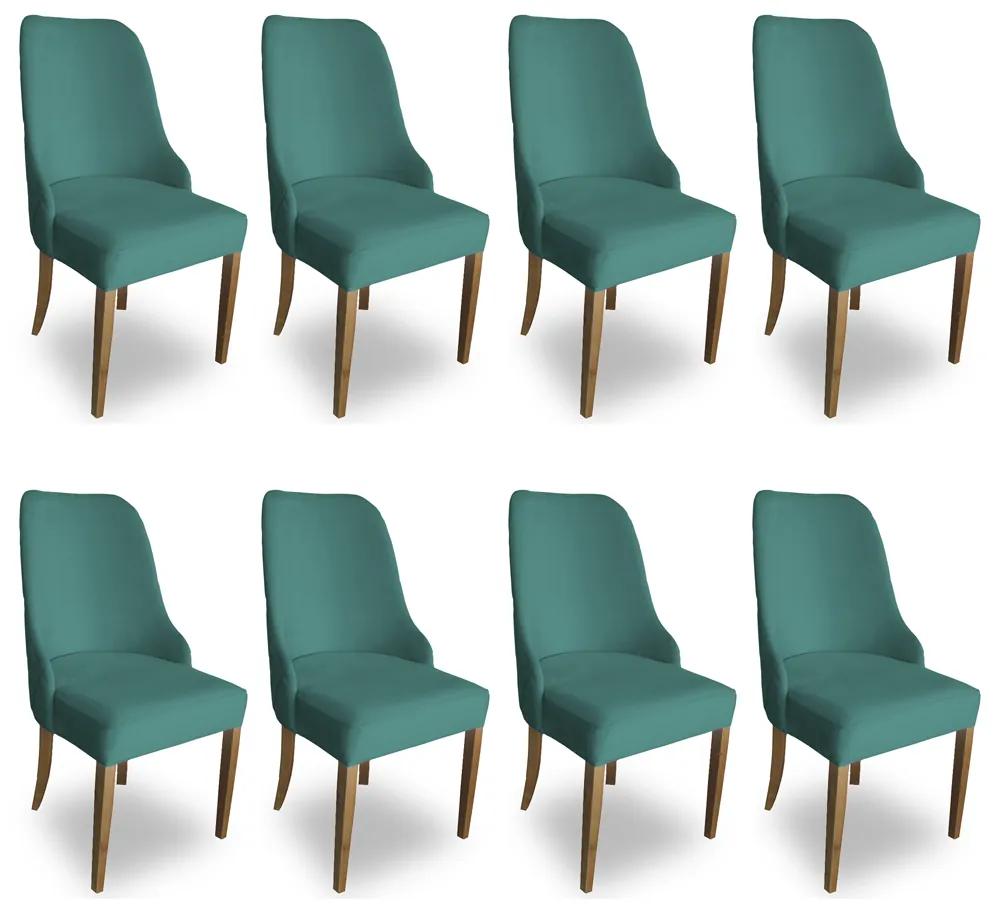 Kit 8 Cadeiras de Jantar Londres Suede Azul Tiffany