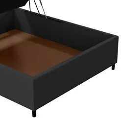 Base para Cama Box Baú Casal 138x188cm Hit I02 Suede Preto - Mpozenato