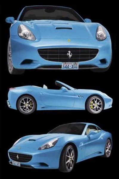 Gravura Poster Para Quadros Ferrari Azul 60x90cm