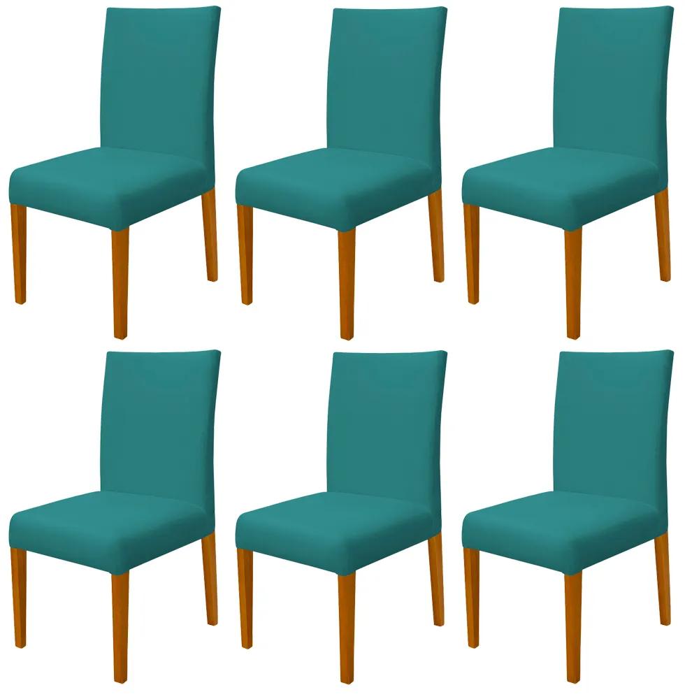 Kit 6 Cadeiras de Jantar Milan Veludo Azul Tiffany