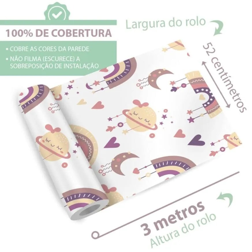 Papel Infantil Boho Meninas Transforme o quarto da sua filha