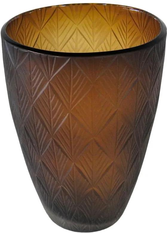 Vaso Decorativo em Vidro na Cor Marrom - 28x19cm