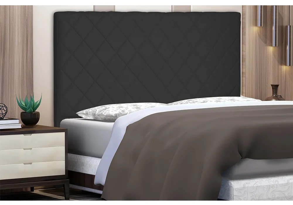 Cabeceira Dubai Para Cama Box Solteiro 90 cm Suede Preto - D'Rossi