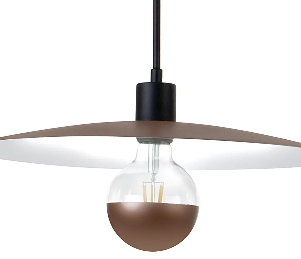 Pendente Eclisse Ø40X40Cm Disco Curvo Metal Alumínio 1Xe27 - Old Artis... (GRAFITE / DOURADO BRILHO)