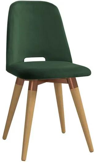 Cadeira de Jantar Giratória Loanda Veludo Verde Cobre - Wood Prime PV 32715