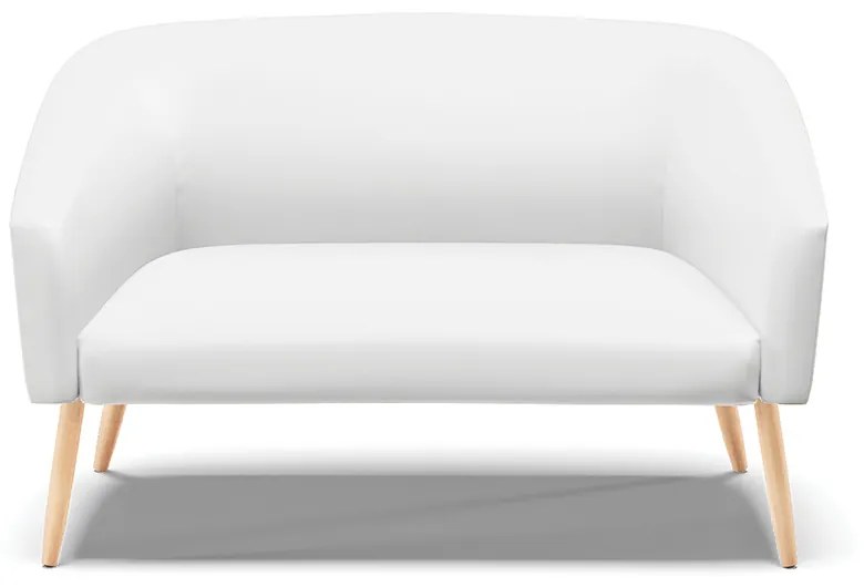 Sofá 2 Lugares Namoradeira Pé Palito Natural Stella Sintético D03 - D'Rossi - Branco