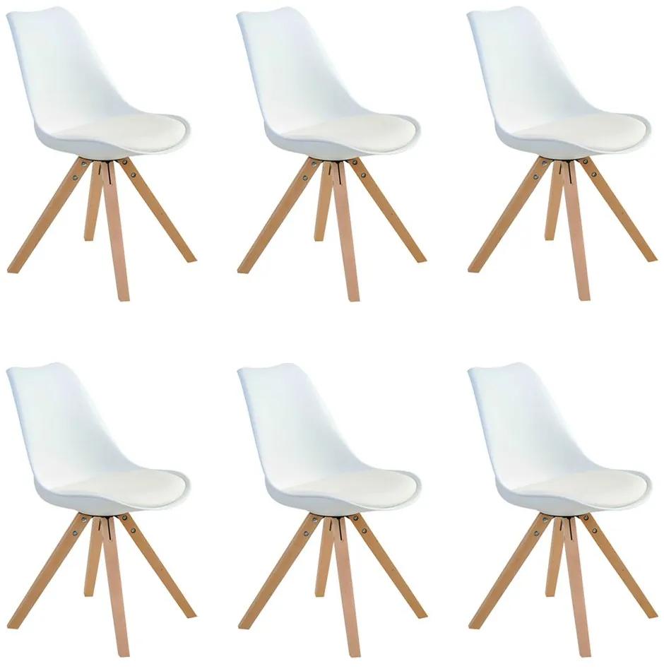 Kit 6 Cadeiras Decorativas Sala e Escritório Neo (PP) Branco G56 - Gran Belo