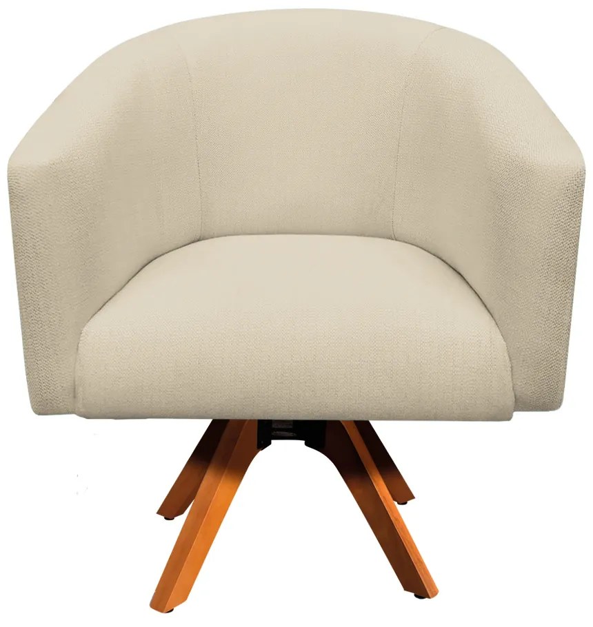 Poltrona Decorativa Giratória MM30 Kit 2 Stella Linho Areia D03 - D'Rossi