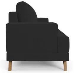 Sofá 2 Lugares 160cm Living Pés Curvos Santi D05 Suede Preto - Mpozena