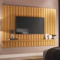 Painel Para TV Suspenso Ripado 70 Pol. 200cm Like H01 Cinamomo - Mpoze