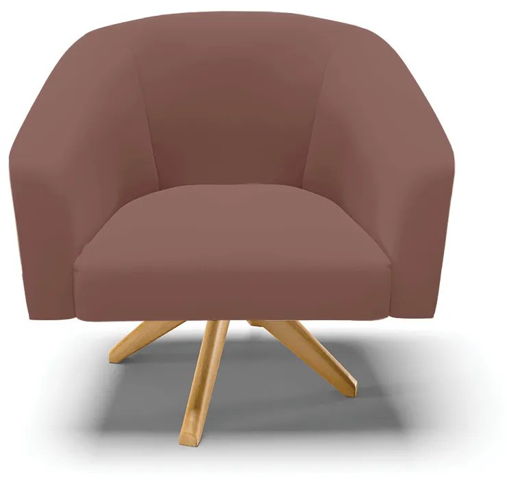 Poltrona Decorativa Giratória MA30 Kit 2 Stella Veludo Rosê D03 - D'Rossi