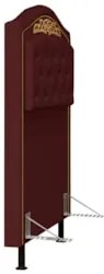 Cabeceira Cama Box Solteiro 90cm com Tachas Imperial Veludo J02 Bordô
