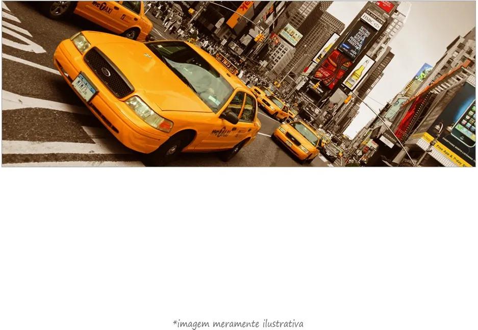 Poster Yellow Taxi - Times Square - Vs Detalhe Colorido (60x20cm, Apenas Impressão)