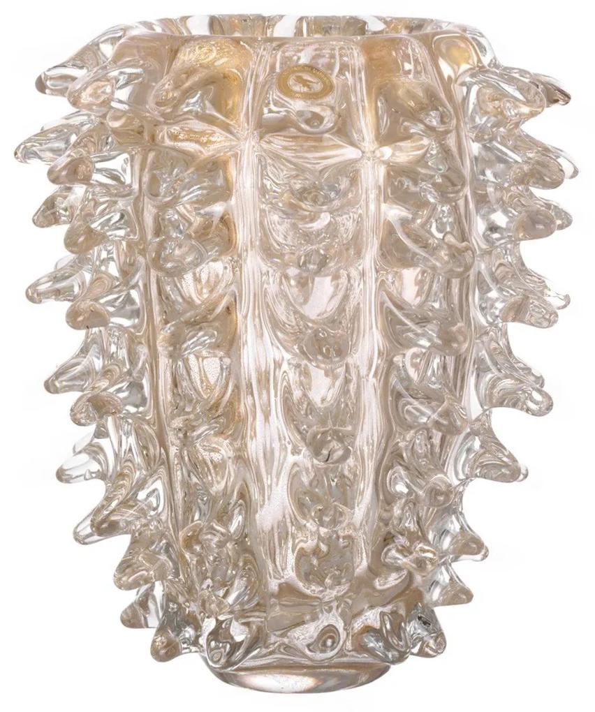 Vaso Di Murano Picchi C/ Ouro Cristal Transparente