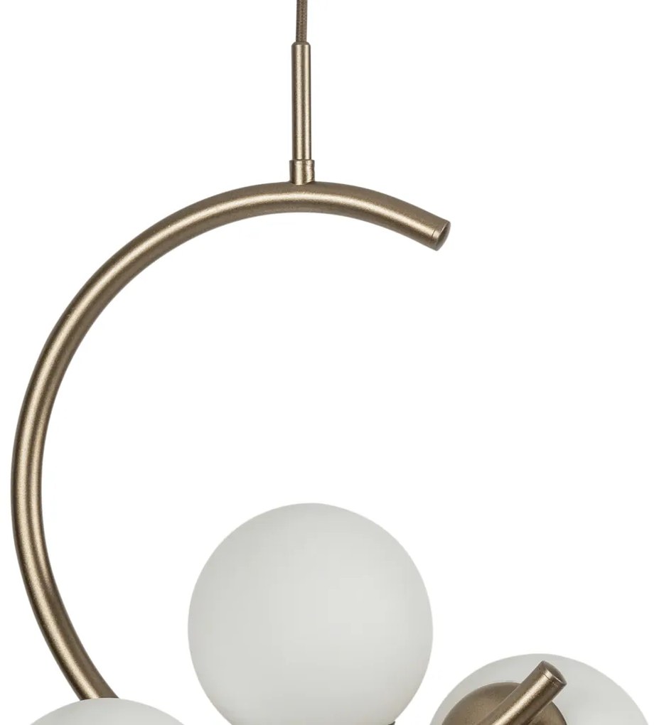 Pendente Astral 42,5X30X23Cm 3Xg9 Globo Ø12Cm - Usina 16940/3 (PT / CP-M - Preto Texturizado / Champagne Metálico, FOSCO)