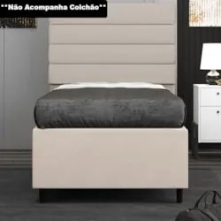 Base para Cama Box Solteiro 88x188cm Hit Z04 Suede Bege - Mpozenato