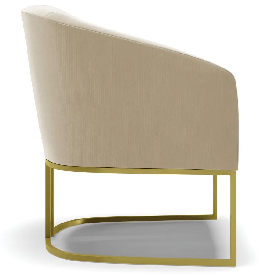 Poltrona Decorativa Industrial Dourado kit 2 Stella Suede Marrom Rato D03 - D'Rossi