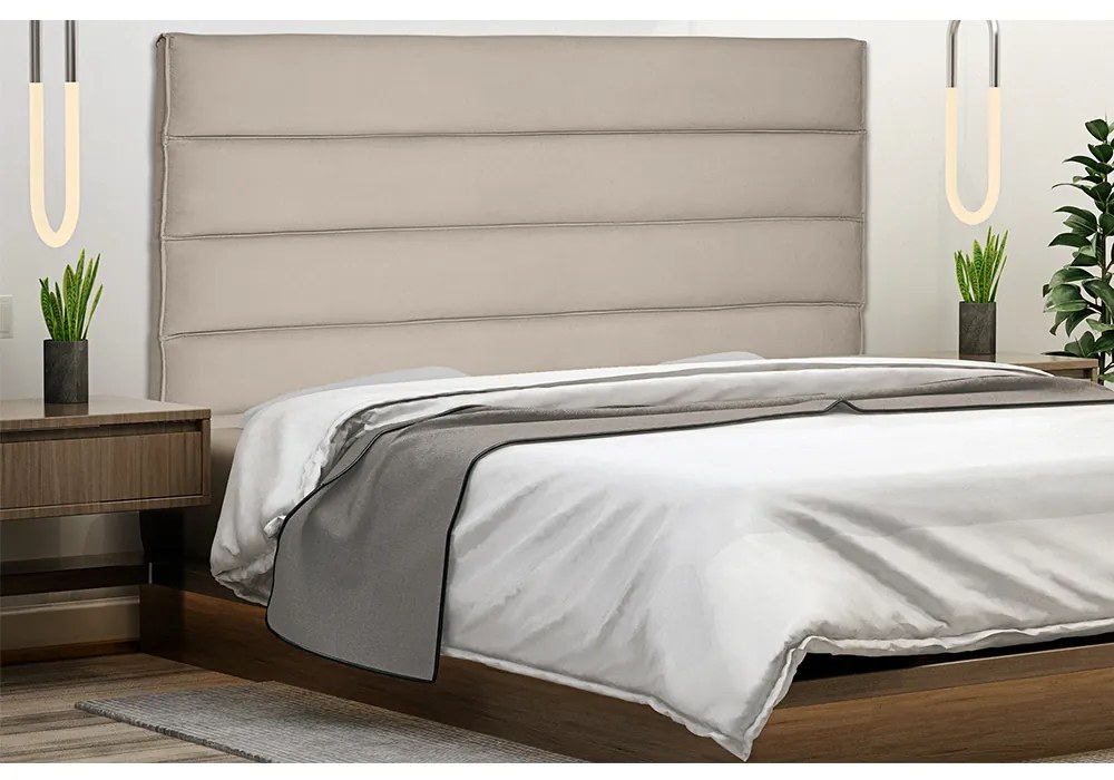 Cabeceira La Italiana Para Cama Box Solteiro 90 cm Suede Bege - D'Rossi