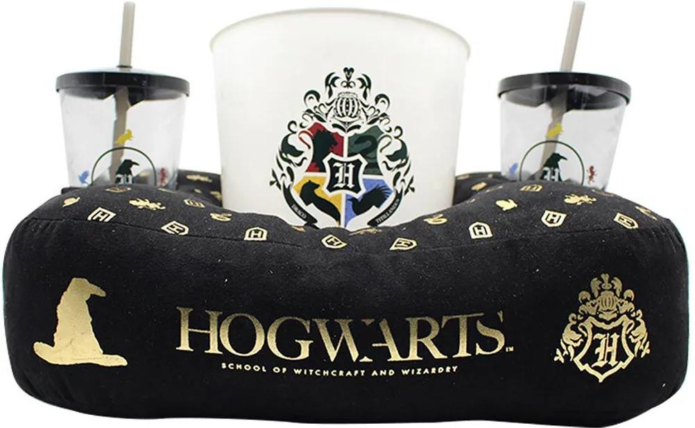 Kit Almofada Porta Pipoca Harry Potter Hogwarts