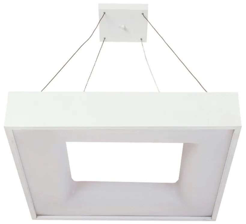 Pendente Belize 48X48Cm Led 36,8W Bivolt / Base Vazada | Usina 19012/4... (BT - Branco Texturizado, 3000k)