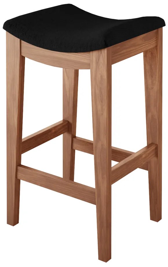 Banqueta Decorativa Sala de Jantar Karla com Estofado Linho Preto G42 - Gran Belo
