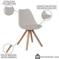 Kit 6 Cadeiras de Jantar Design Saarinen Wood Base Madeira Lívia R02 N