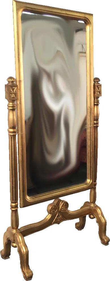 Espelho de Chão Clássico Dourado Folheado a Ouro - 197x89cm