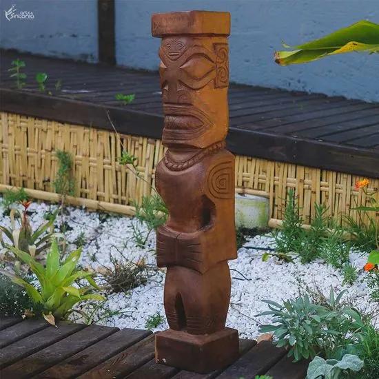Totem Tiki Grande em Madeira Itaúba 85cm