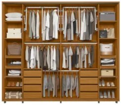 Guarda Roupa Casal 278cm 2 Portas 8 Espelhos Mya Cinamomo Z10 - Mpozen
