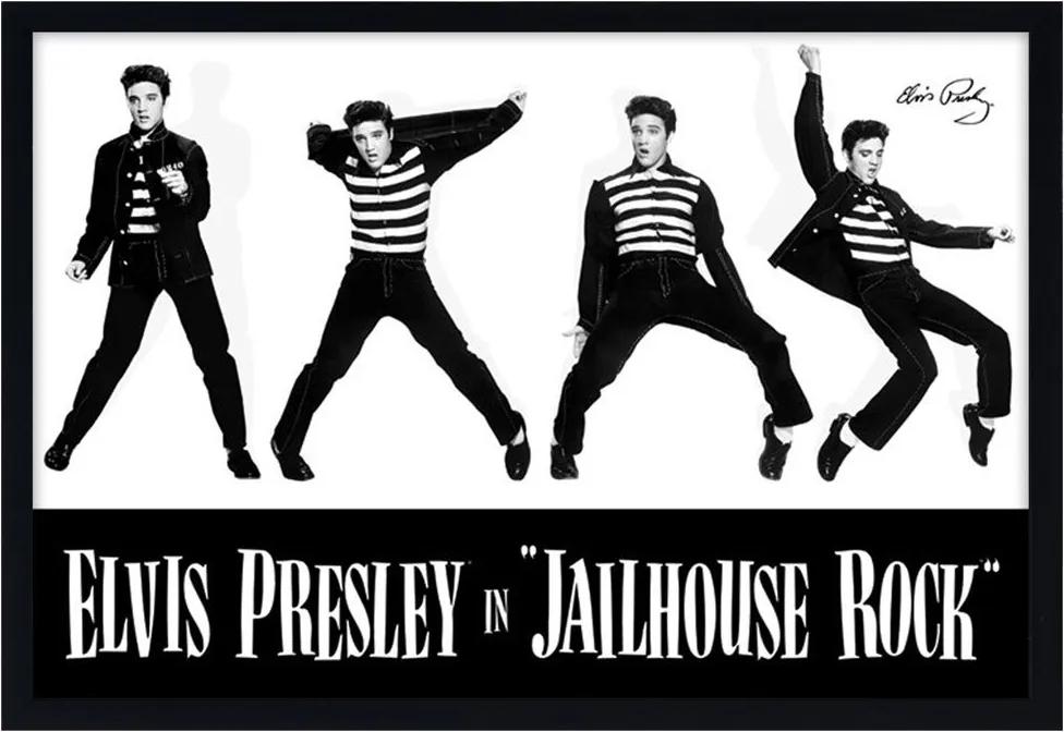 Quadro Decorativo Poster Elvis Presley In Jailhouse Rock S/ Vidro 90x60cm