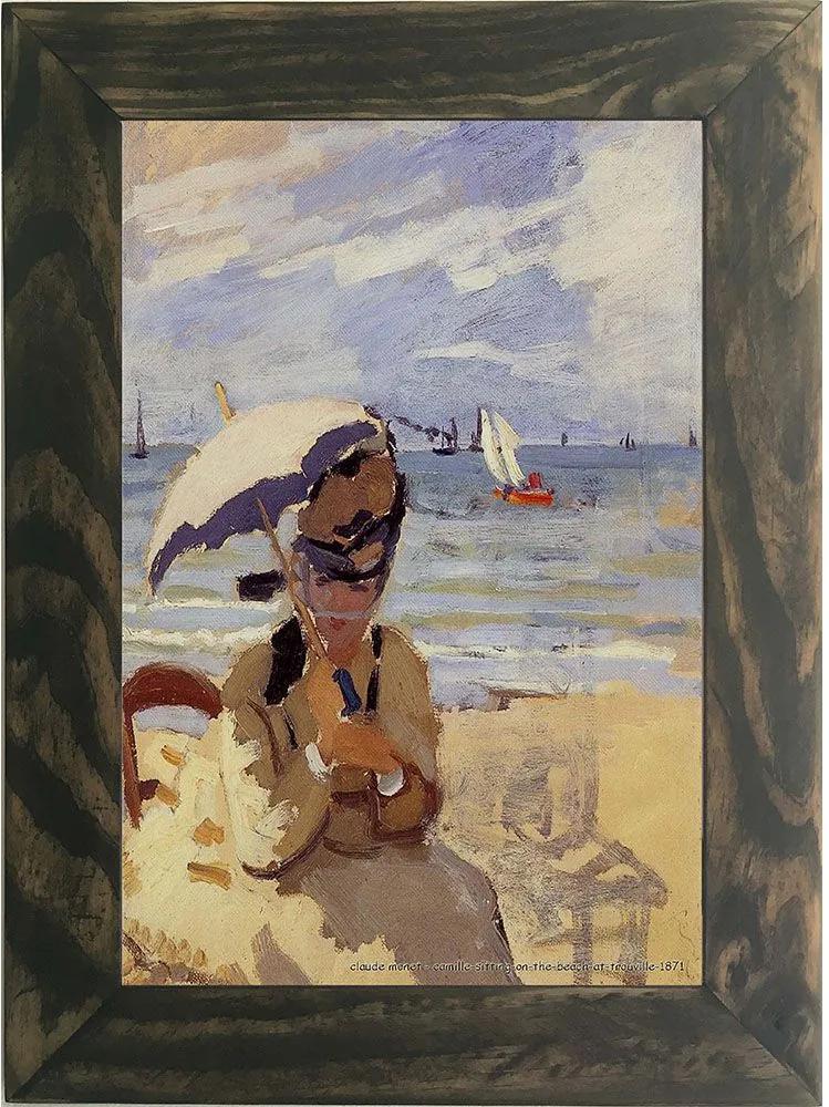 Quadro Decorativo A4 Camille Sitting on the Beach at Trouville 1871 - Claude Monet Cosi Dimora