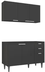 Armário de Cozinha CP01 Para Pia 120cm Pérola Z34 Preto     - Mpozenat