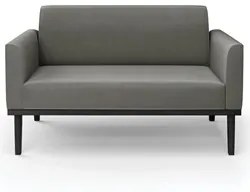 Sofá Namoradeira e 2 Poltronas Base Madeira Preto Maressa Suede Grafit