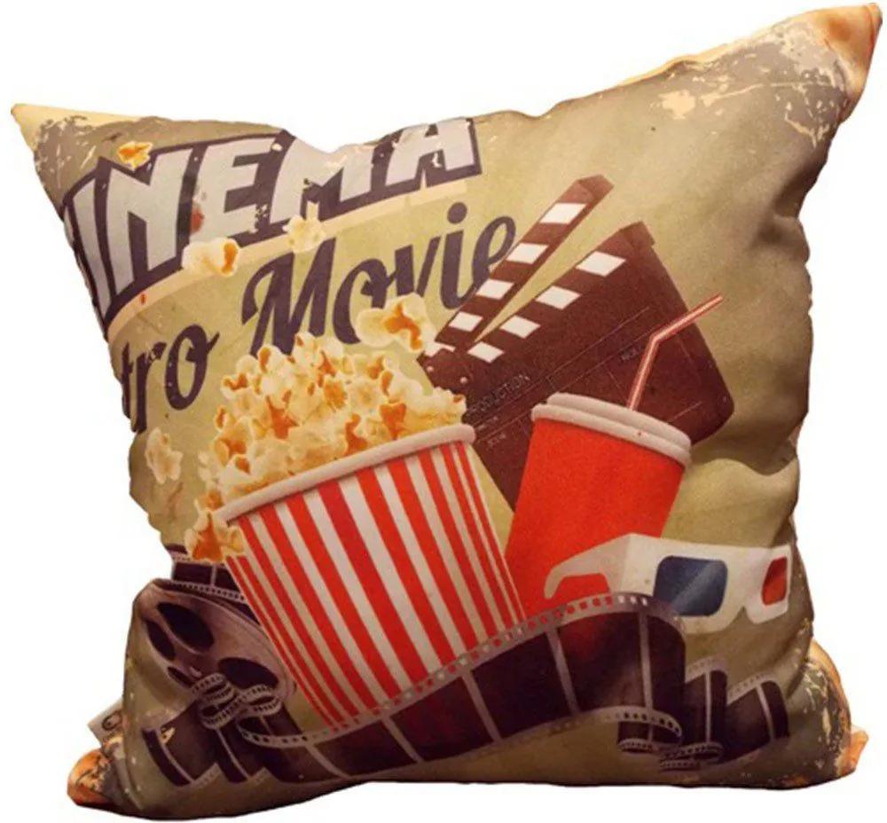 Capa de Almofada Cinema Retro Movie 40x40cm Cosi Dimora