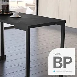 Mesa de Cozinha Bistrô Porto Preto 120cm com 4 Banquetas Industriais M