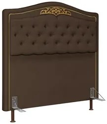 Cabeceira Cama Box Casal 140cm com Tachas Imperial Veludo J02 Chocolat