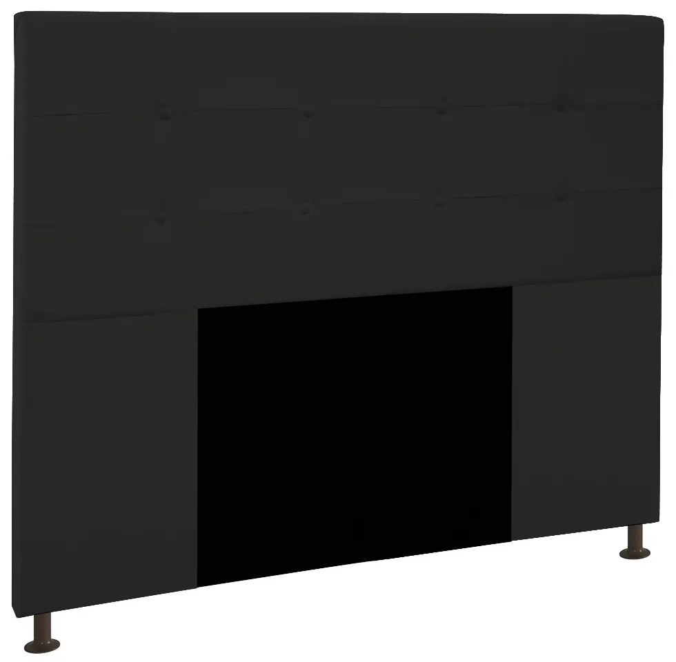 Cabeceira Safira Para Cama Box King 195 cm Corino - D'Rossi - Preto