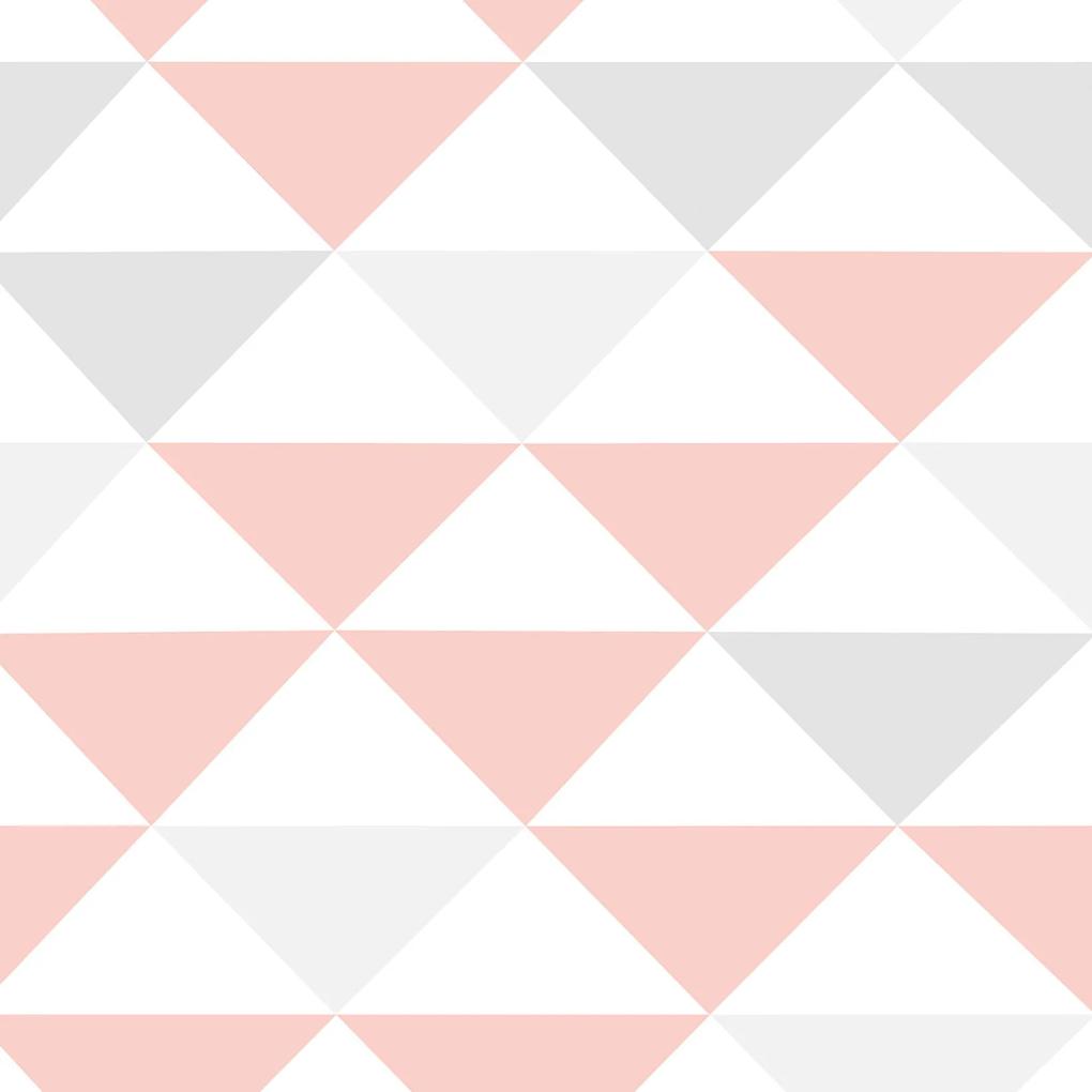 Adesivo geométrico triângulo rose cinza e branco