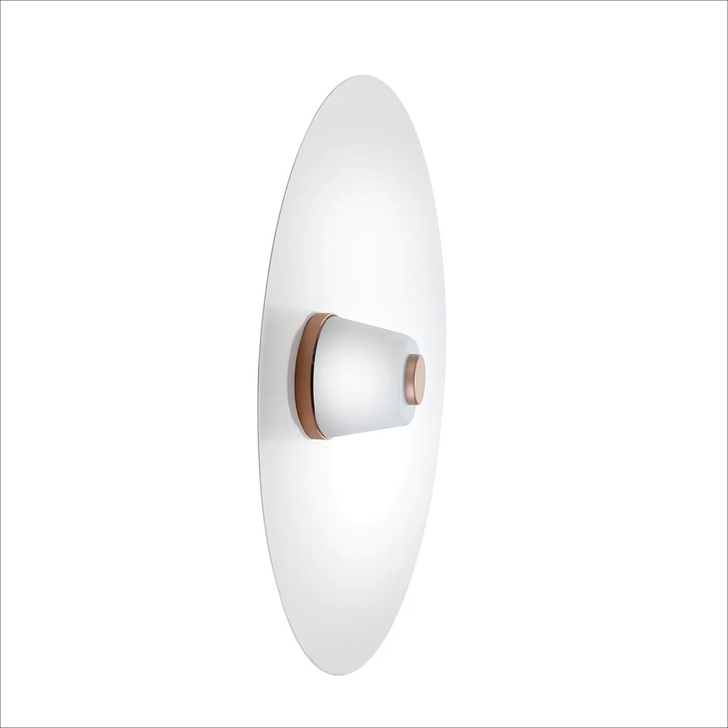 Arandela Eclisse Ø50X12Cm Metal Alumínio E Vidro 01Xled 9W 2700K - Old... (GRAFITE / COBRE BRILHO)