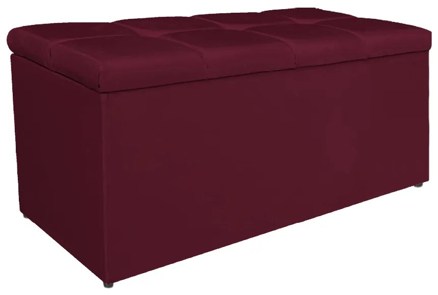 Calçadeira Estofada Manchester 100 cm Solteiro Suede Bordô - ADJ Decor