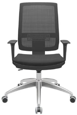 Cadeira Office Brizza Tela Preta Assento Aero Preto BackPlax Base Aluminio 120 cm - 64217 Sun House