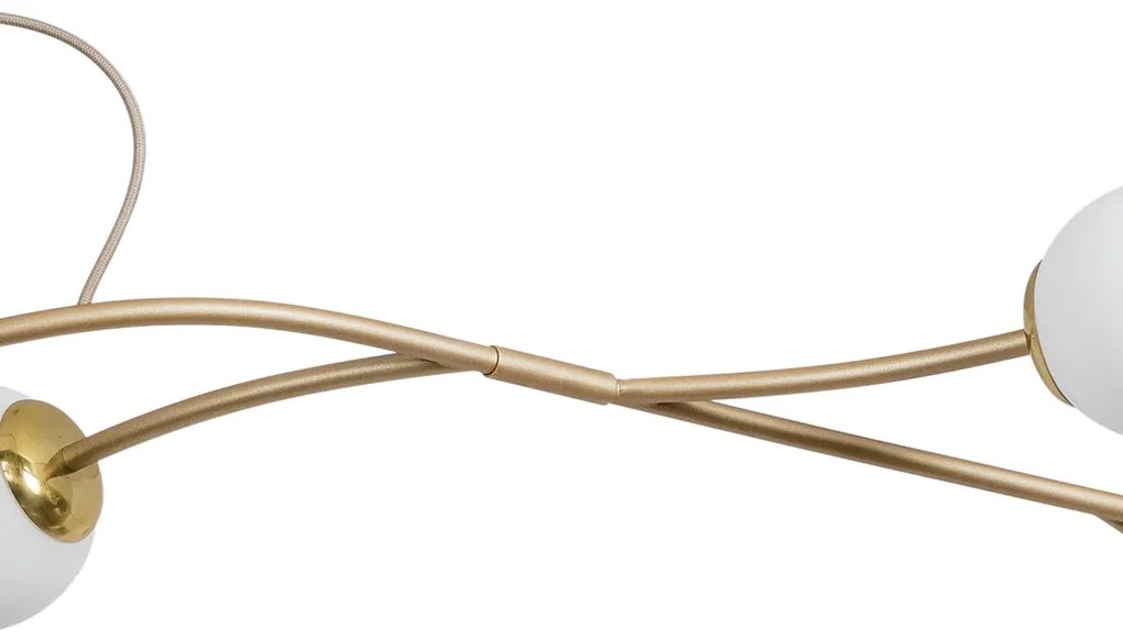 Pendente Zucca 34X105Cm 6Xg9 Cabo Aço Chumbador + Cabo Rayon / Globo Ø... (CP-M - Champagne Metálico, CLEAR)