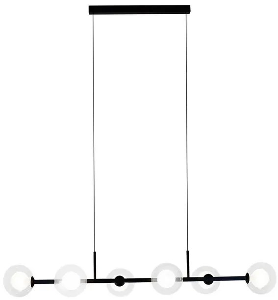 Pendente Aluminio Vidro Preto 16cm Orbit
