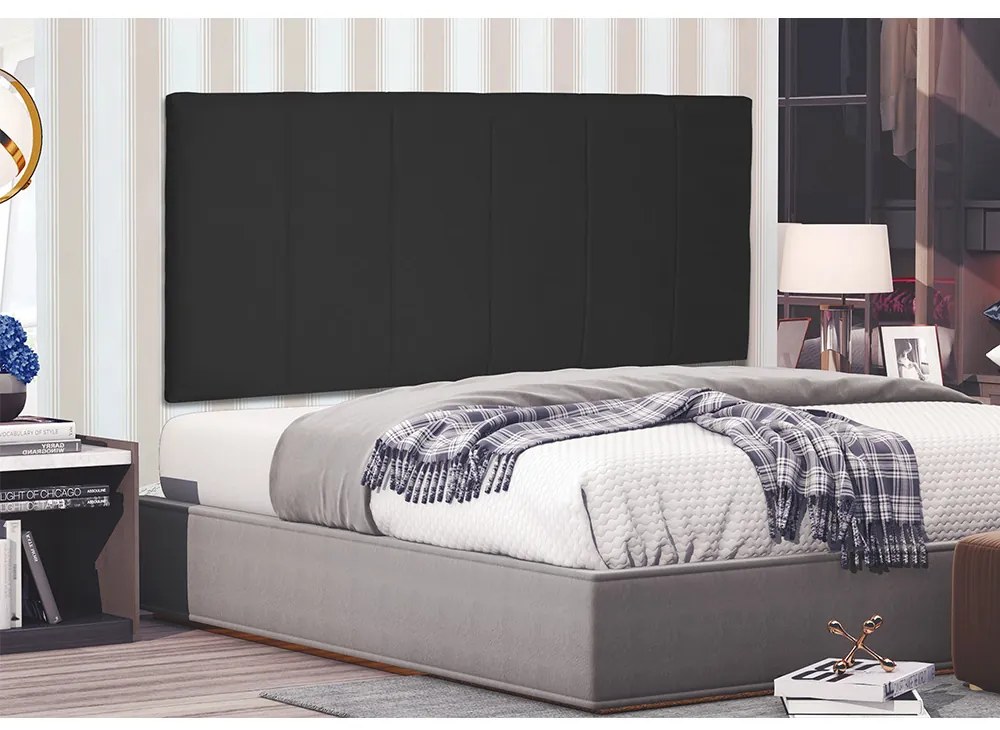 Cabeceira Painel Arizona Para Cama Box King 195 cm Suede - D'Rossi - Preto