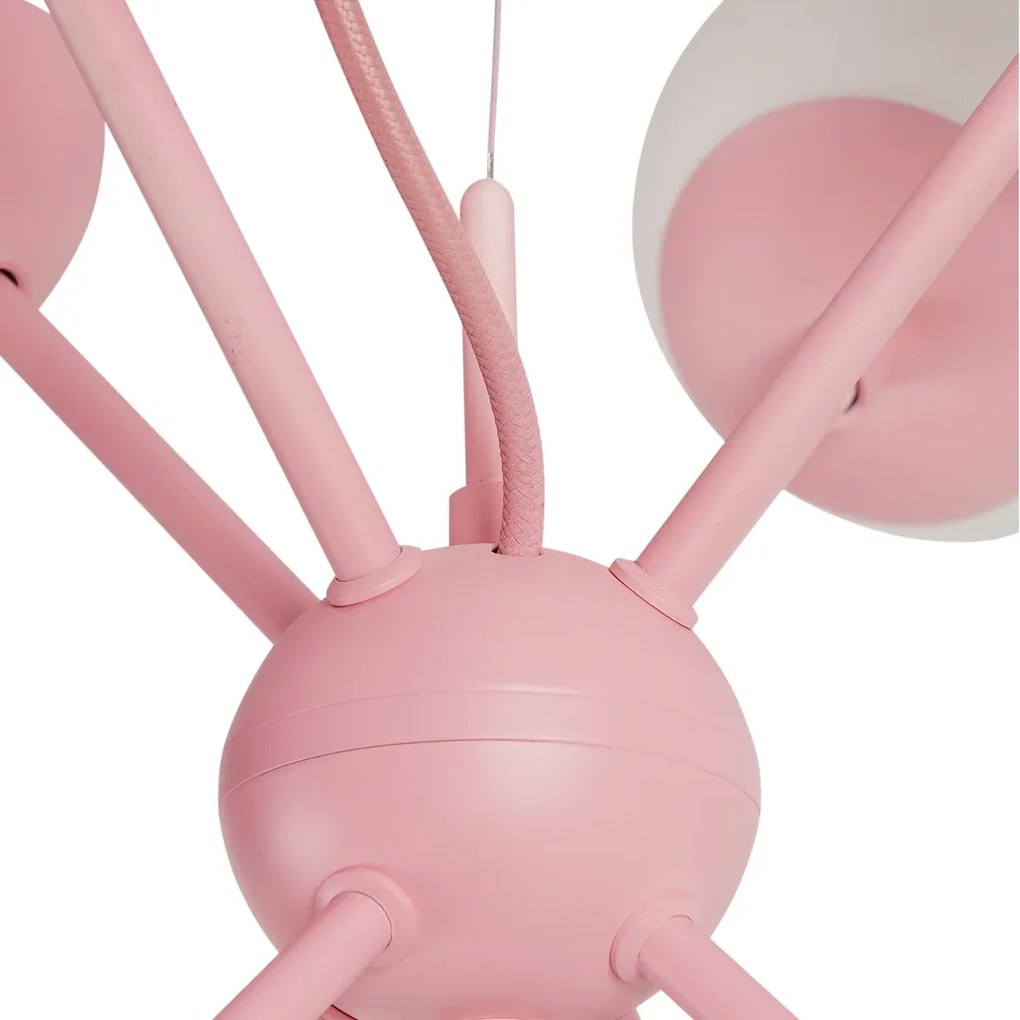 Pendente Dança Ø67X56Cm 8Xg9 / Metal E Globo Ø12Cm | Usina 16732/8 (MT-M Mate Metálico, FOSCO)