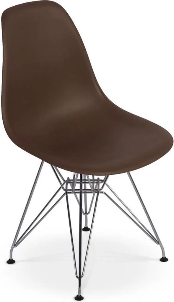 Cadeira Charles Eames Eiffel Base Metal - Marrom