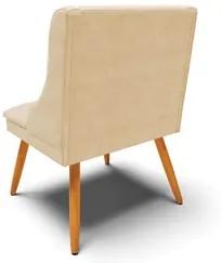 Kit 4 Cadeiras Estofadas para Sala de Jantar Pés Palito Lia Suede Bege